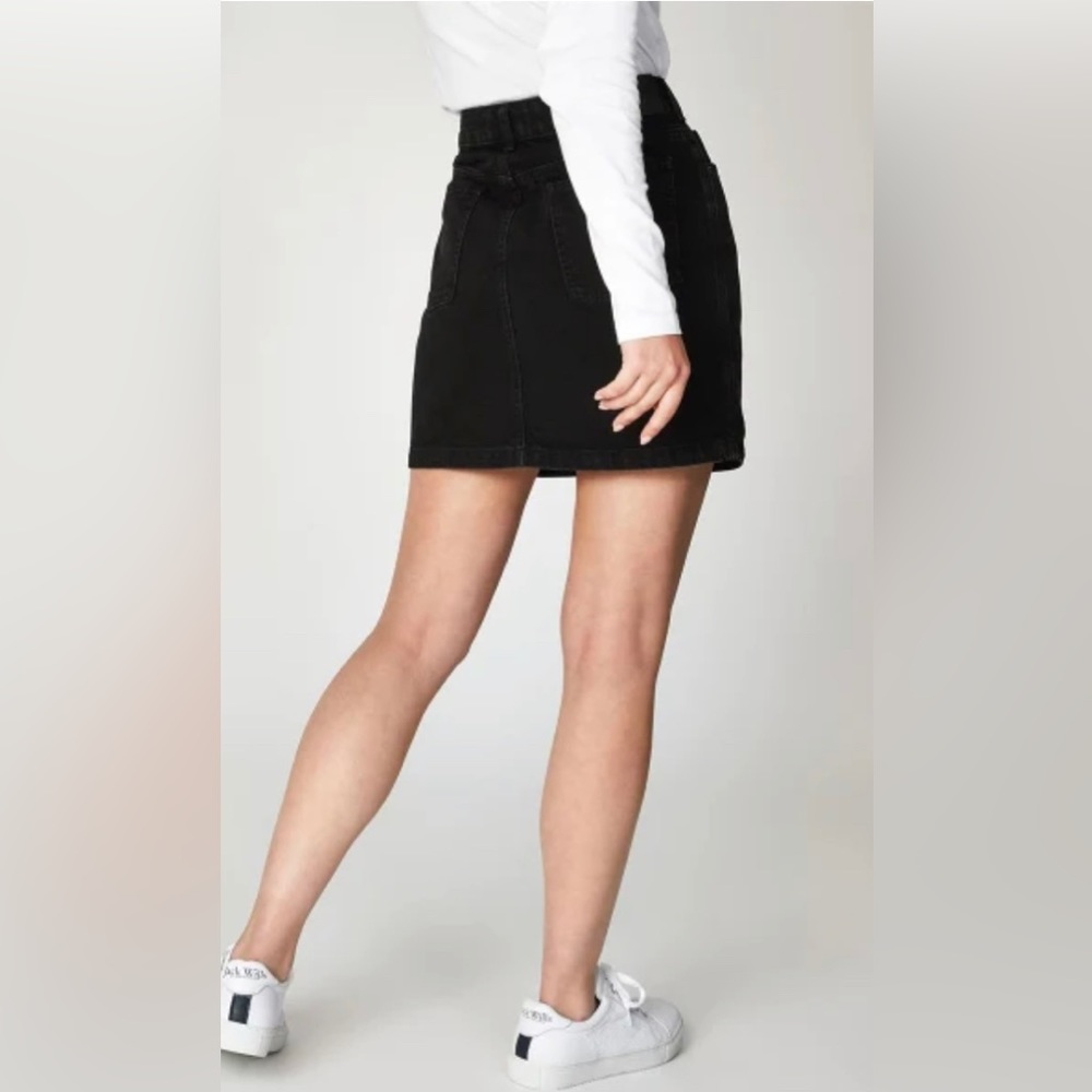 Jack Wills Black Denim Mini Skirt US 6 UK 10 NWT Cotton Classic 5 Pocket - Picture 3 of 5
